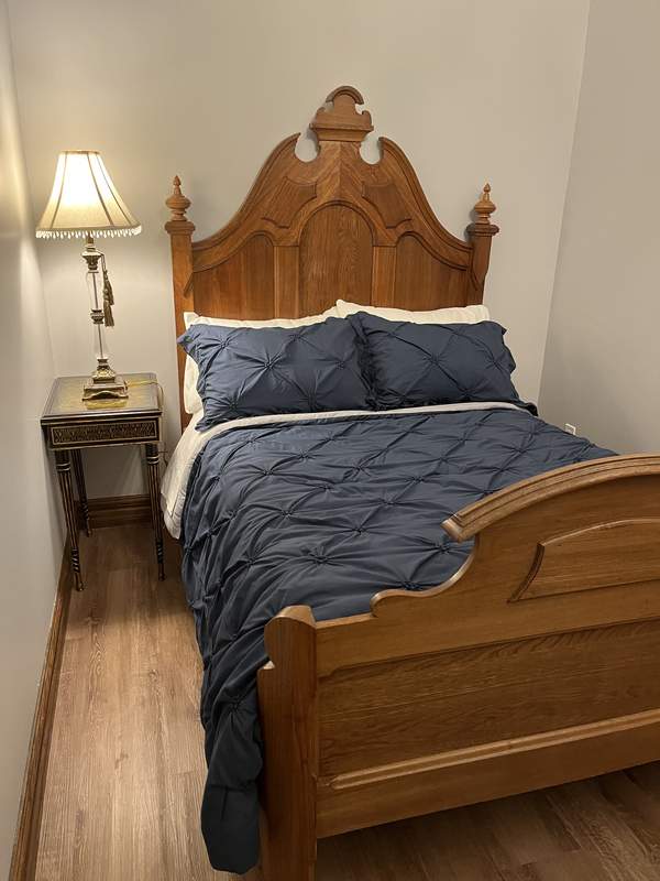 Room 1 — Antique elegant double bed with balcony view