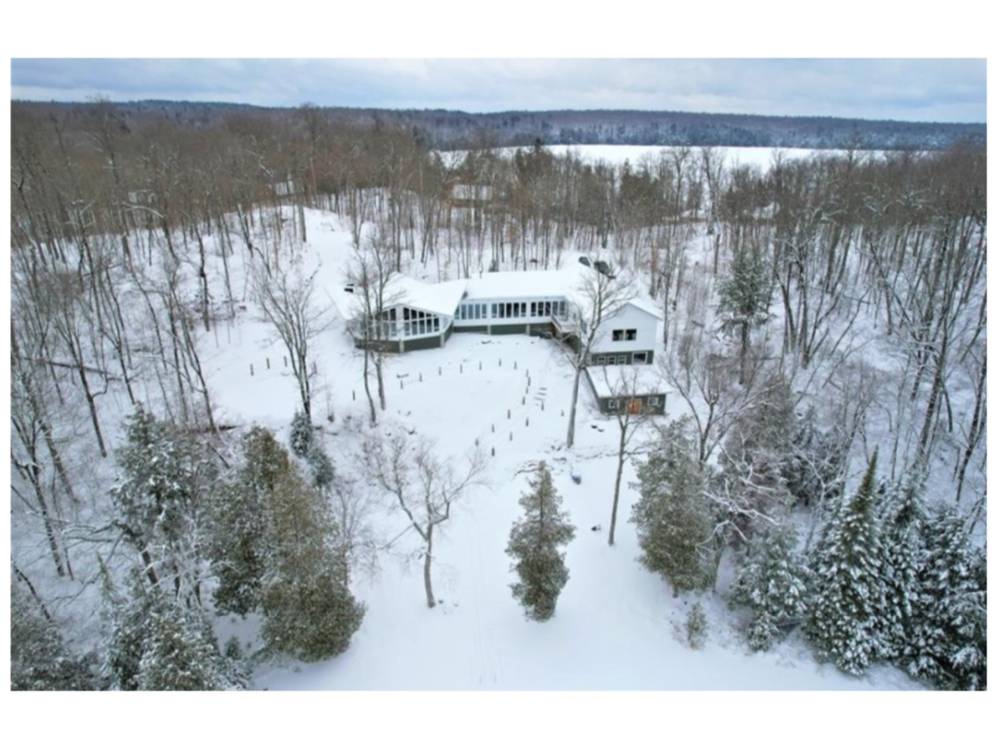 Winter aerial view of the Manor on Spring Lake